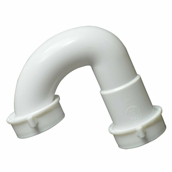 Thrifco Plumbing 1-1/2 Inch O.D Plastic Tubular Slip Joint J-Bend with Nuts & Wa 4401653